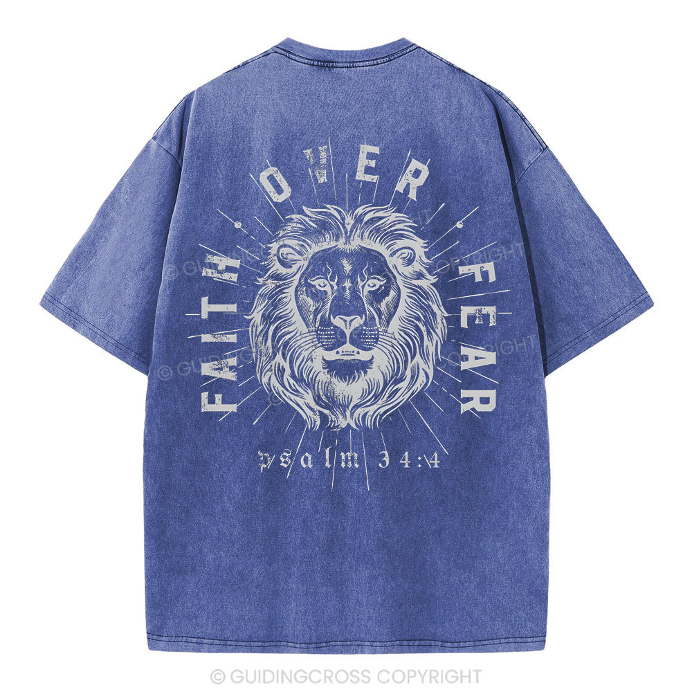 Faith Over Fear Christian Washed T-Shirt