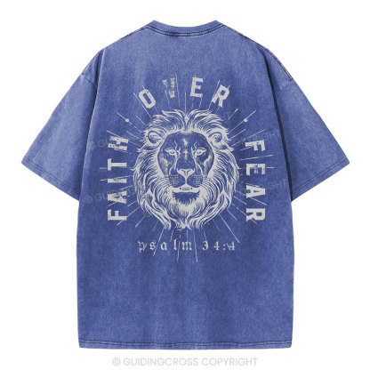 Faith Over Fear Christian Washed T-Shirt