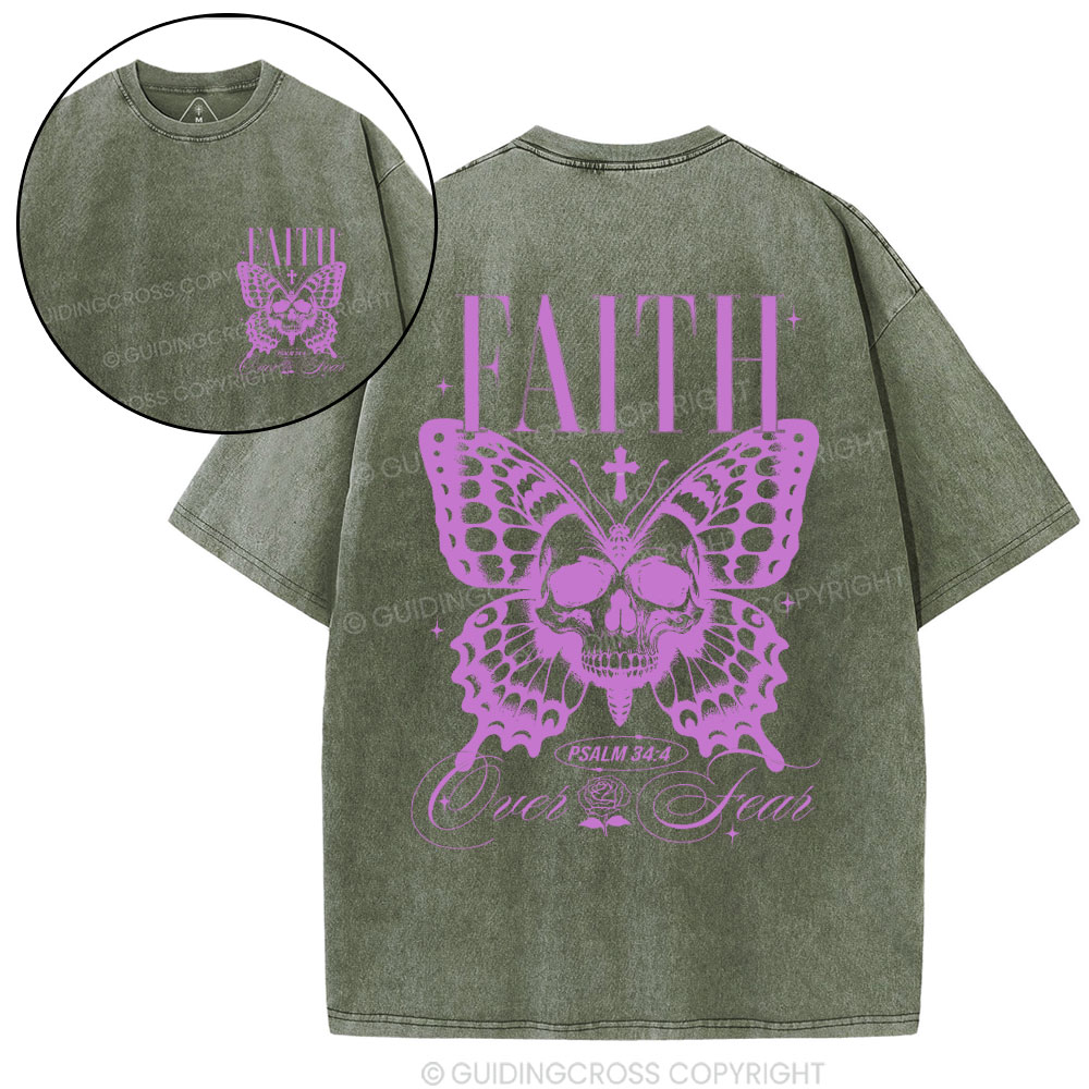 Faith Over Fear Christian Washed T-Shirt