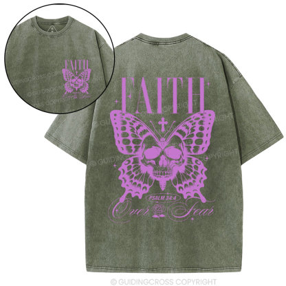 Faith Over Fear Christian Washed T-Shirt