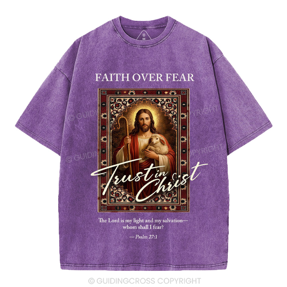 Faith Over Fear Christian Washed T-Shirt