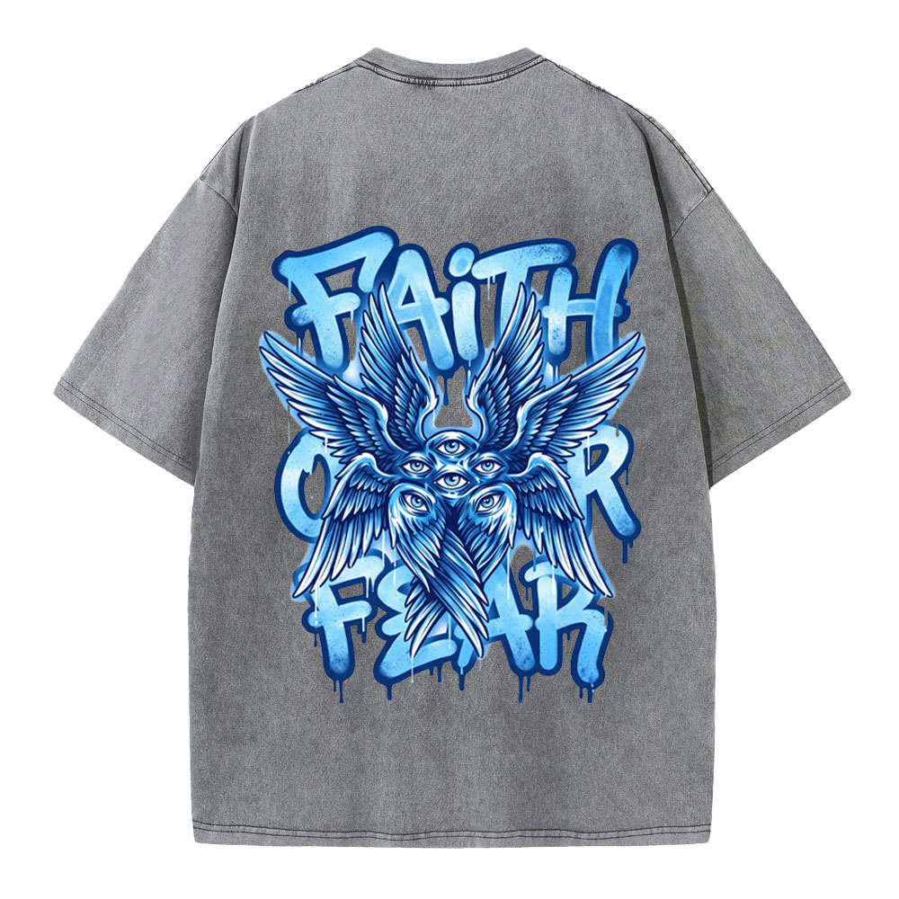 Faith Over Fear Christian Washed T-Shirt