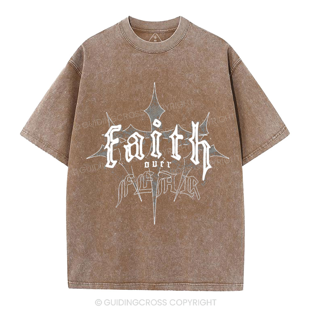 Faith Over Fear Christian Washed T-Shirt