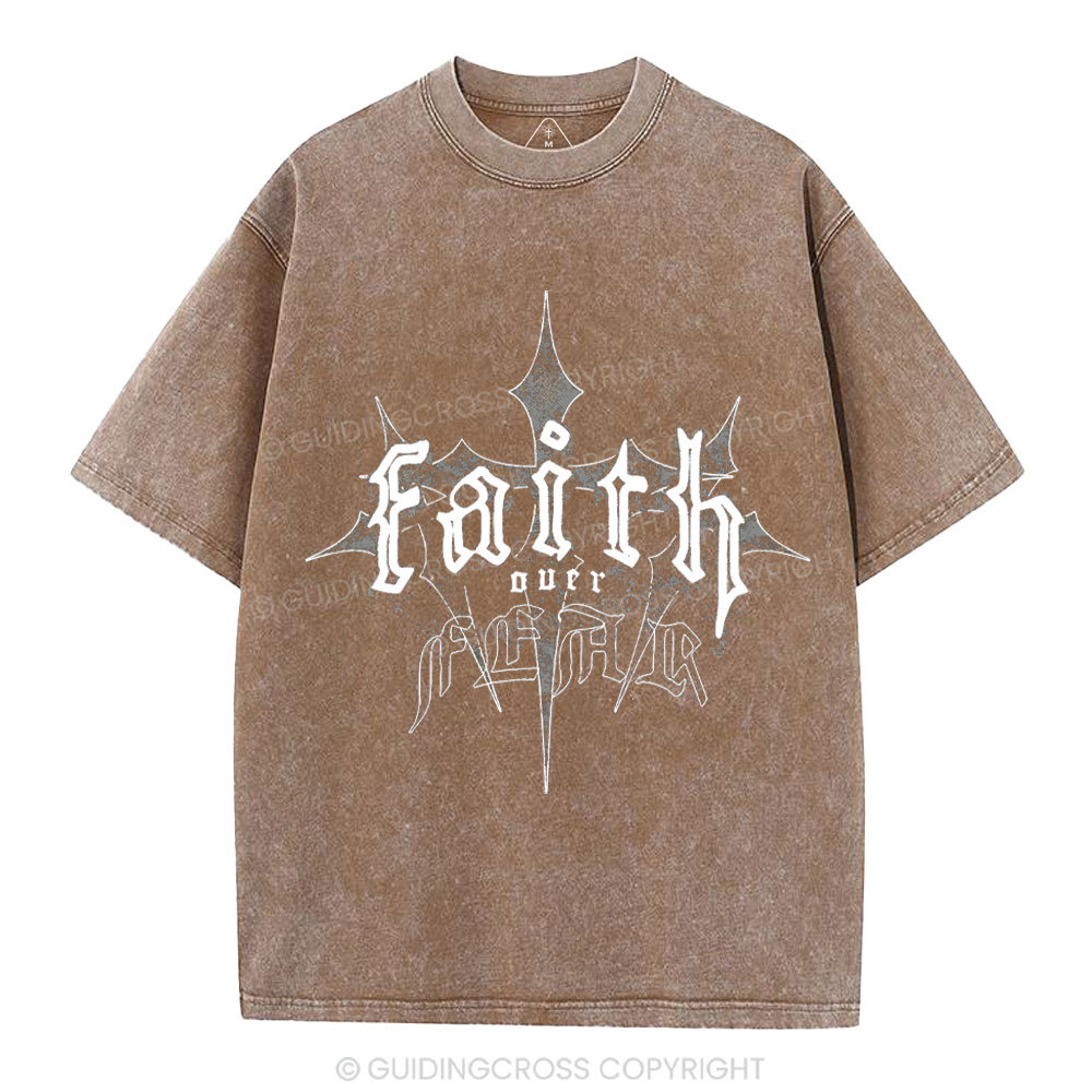 Faith Over Fear Christian Washed T-Shirt