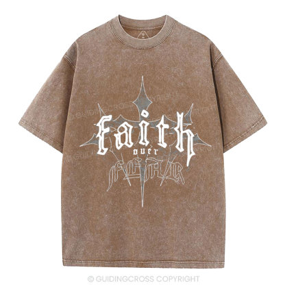 Faith Over Fear Christian Washed T-Shirt