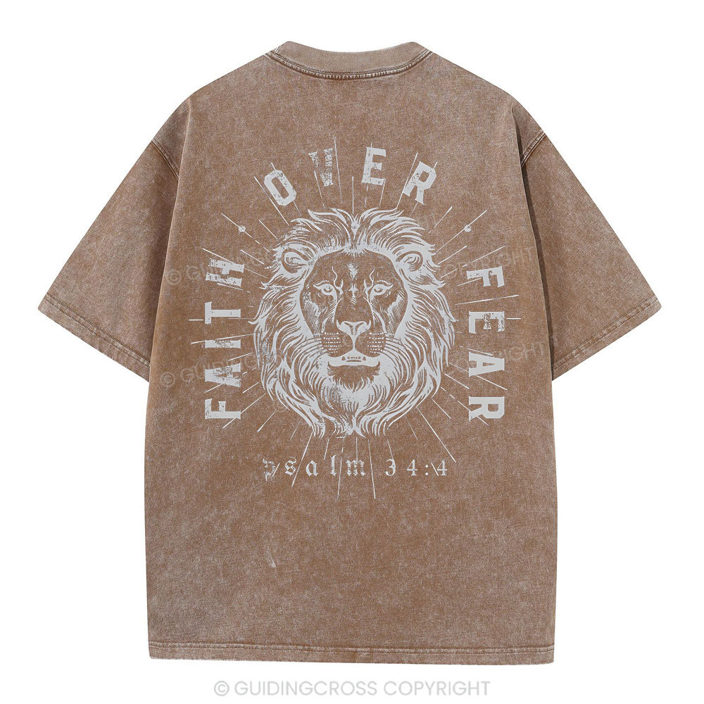 Faith Over Fear Christian Washed T-Shirt