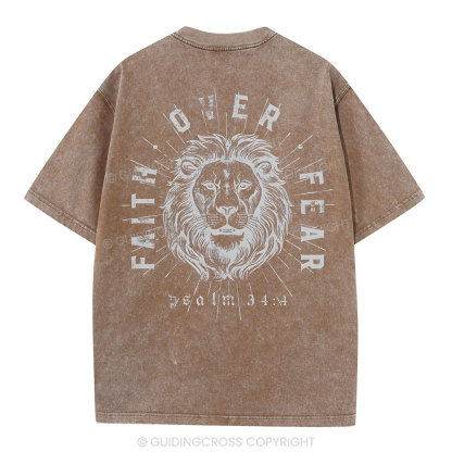 Faith Over Fear Christian Washed T-Shirt