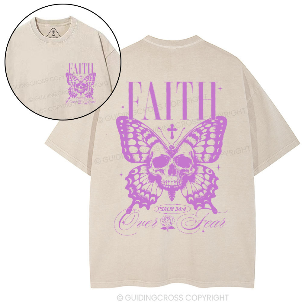 Faith Over Fear Christian Washed T-Shirt