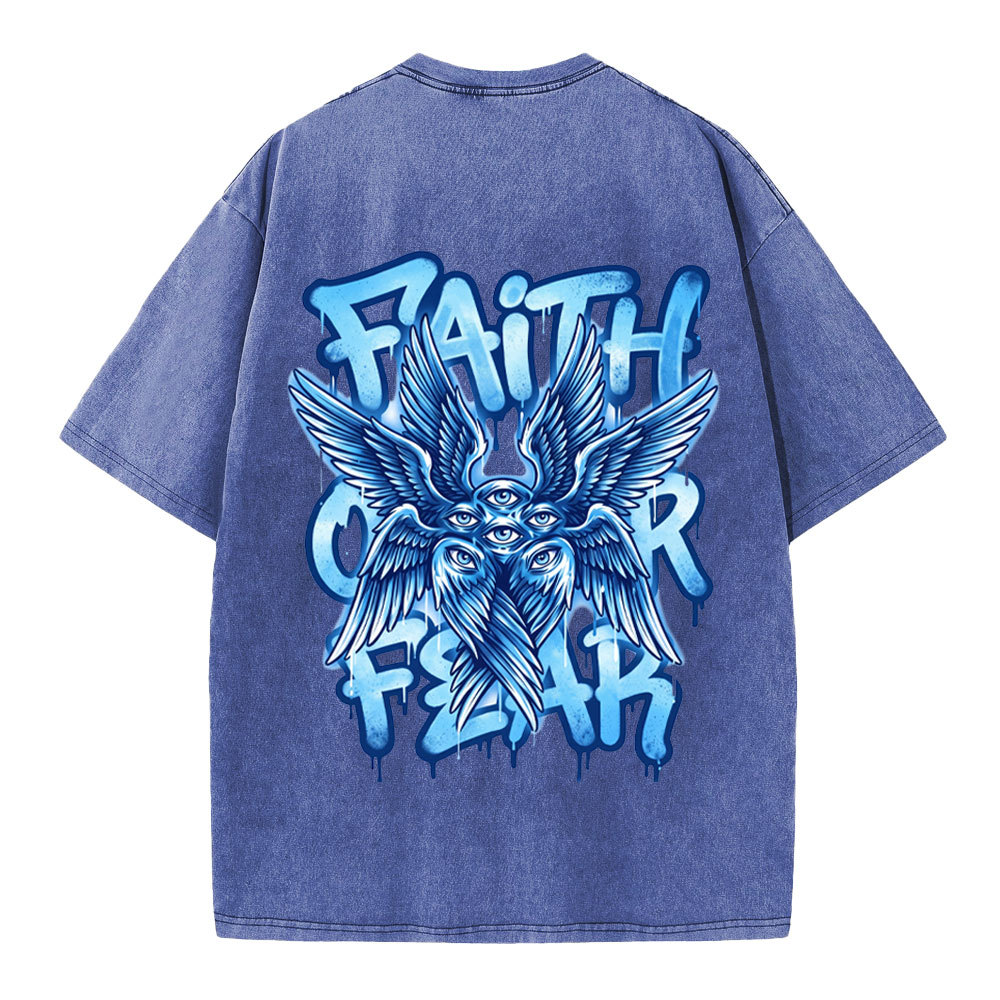 Faith Over Fear Christian Washed T-Shirt
