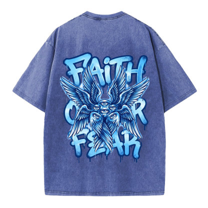 Faith Over Fear Christian Washed T-Shirt