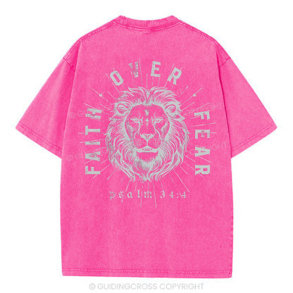Faith Over Fear Christian Washed T-Shirt