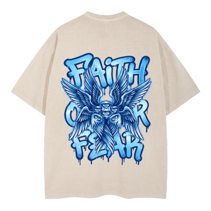 Faith Over Fear Christian Washed T-Shirt