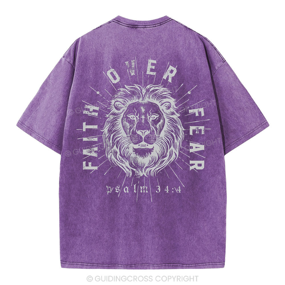 Faith Over Fear Christian Washed T-Shirt