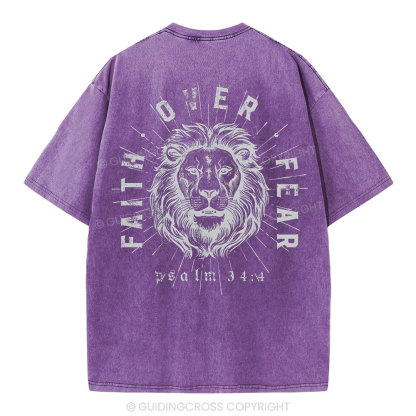 Faith Over Fear Christian Washed T-Shirt