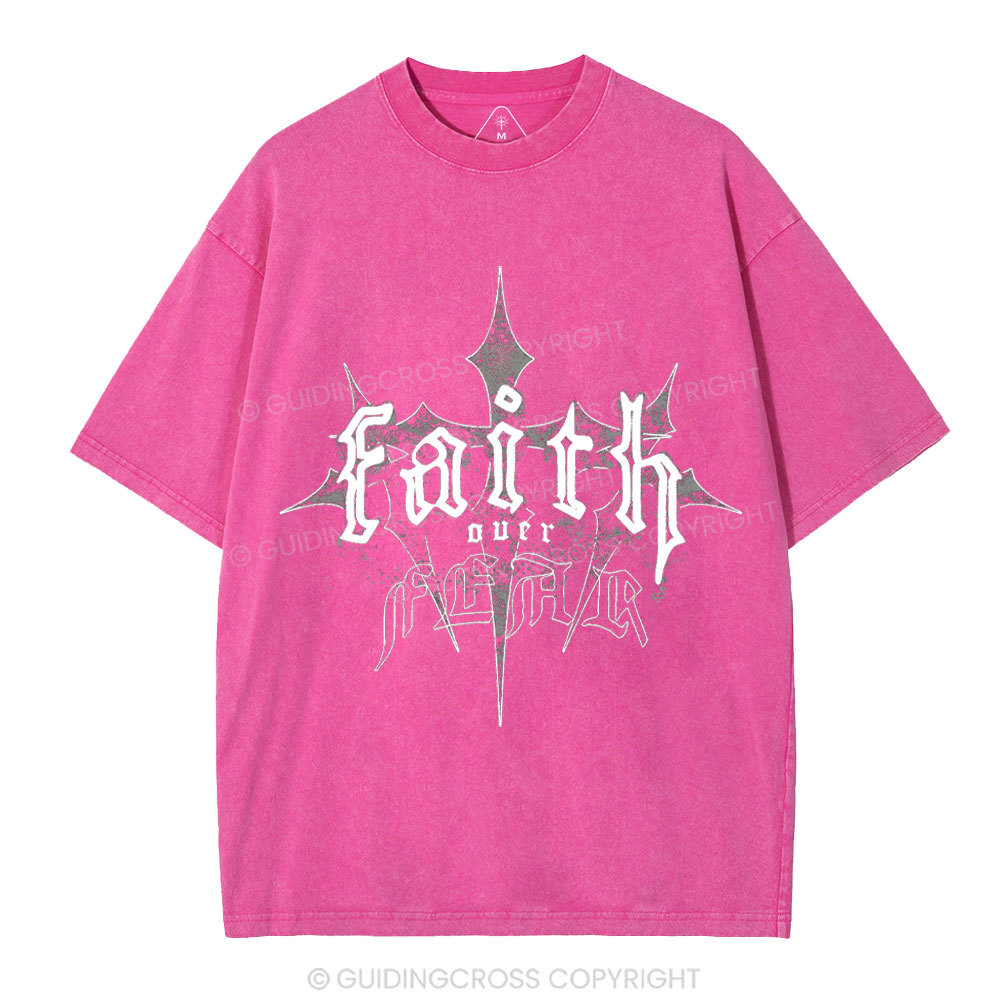 Faith Over Fear Christian Washed T-Shirt