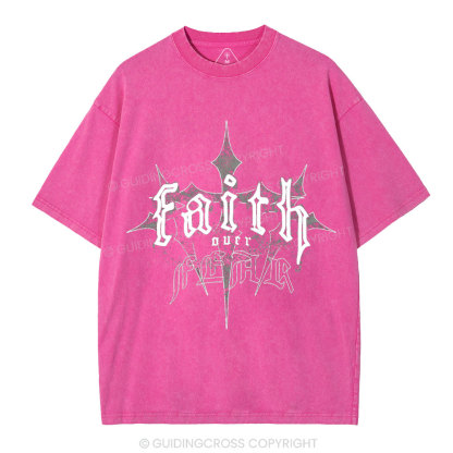 Faith Over Fear Christian Washed T-Shirt