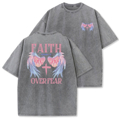 Faith Over Fear Christian Washed T-Shirt