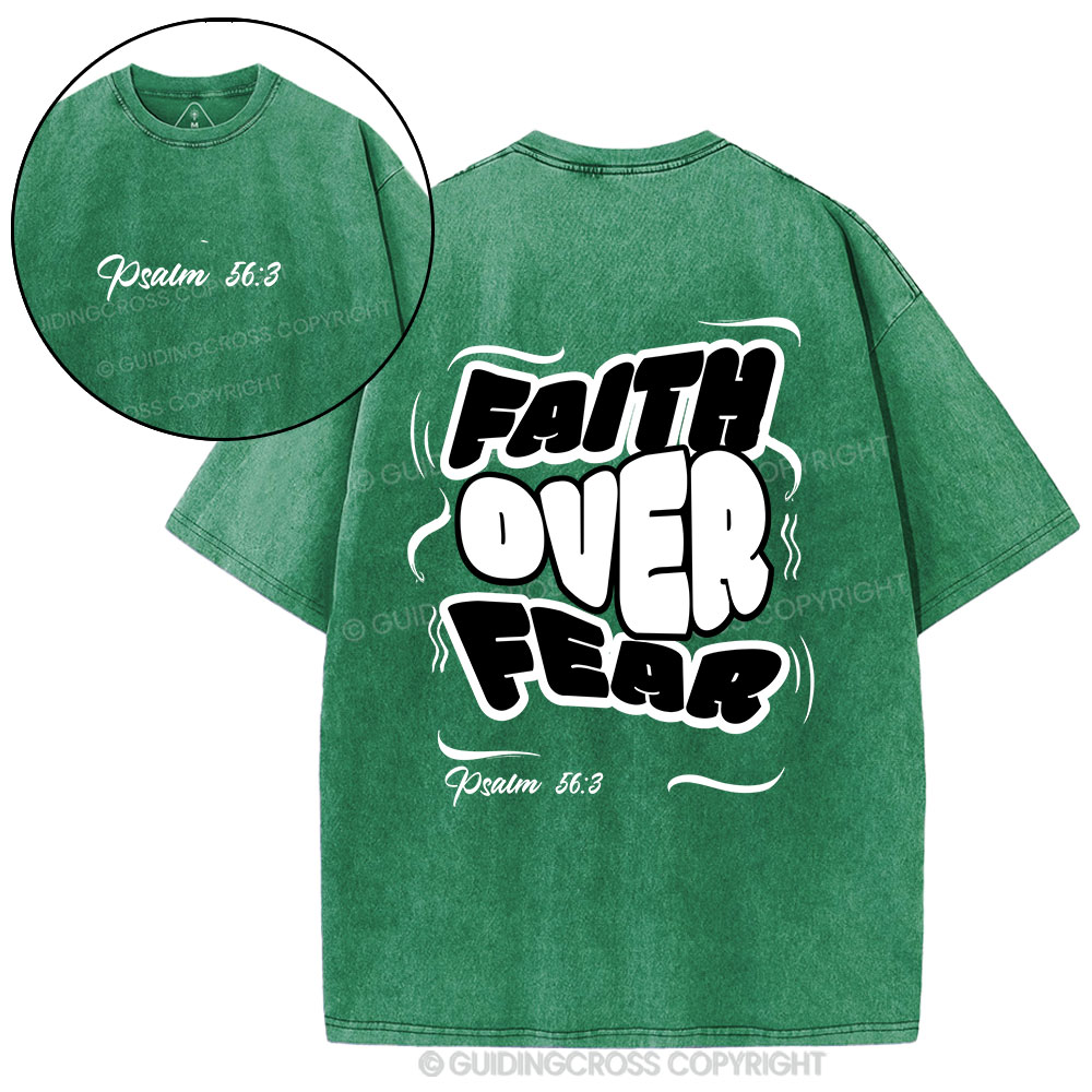 Faith Over Fear Christian Washed T-Shirt