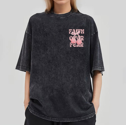 Faith Over Fear Christian Washed T-Shirt