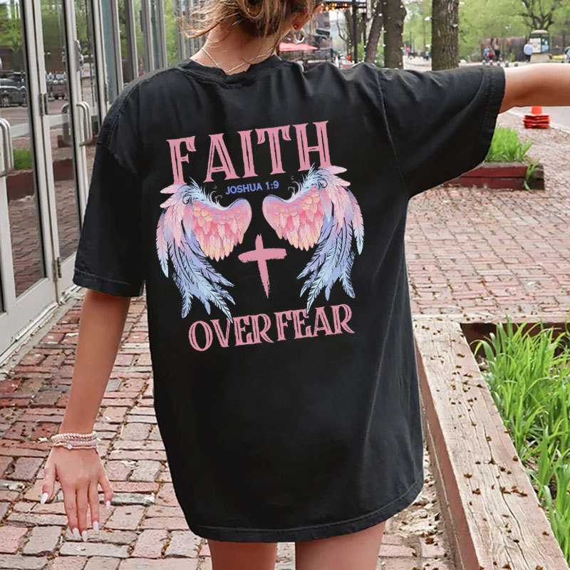 Faith Over Fear Christian Washed T-Shirt