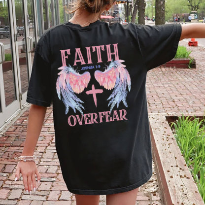 Faith Over Fear Christian Washed T-Shirt