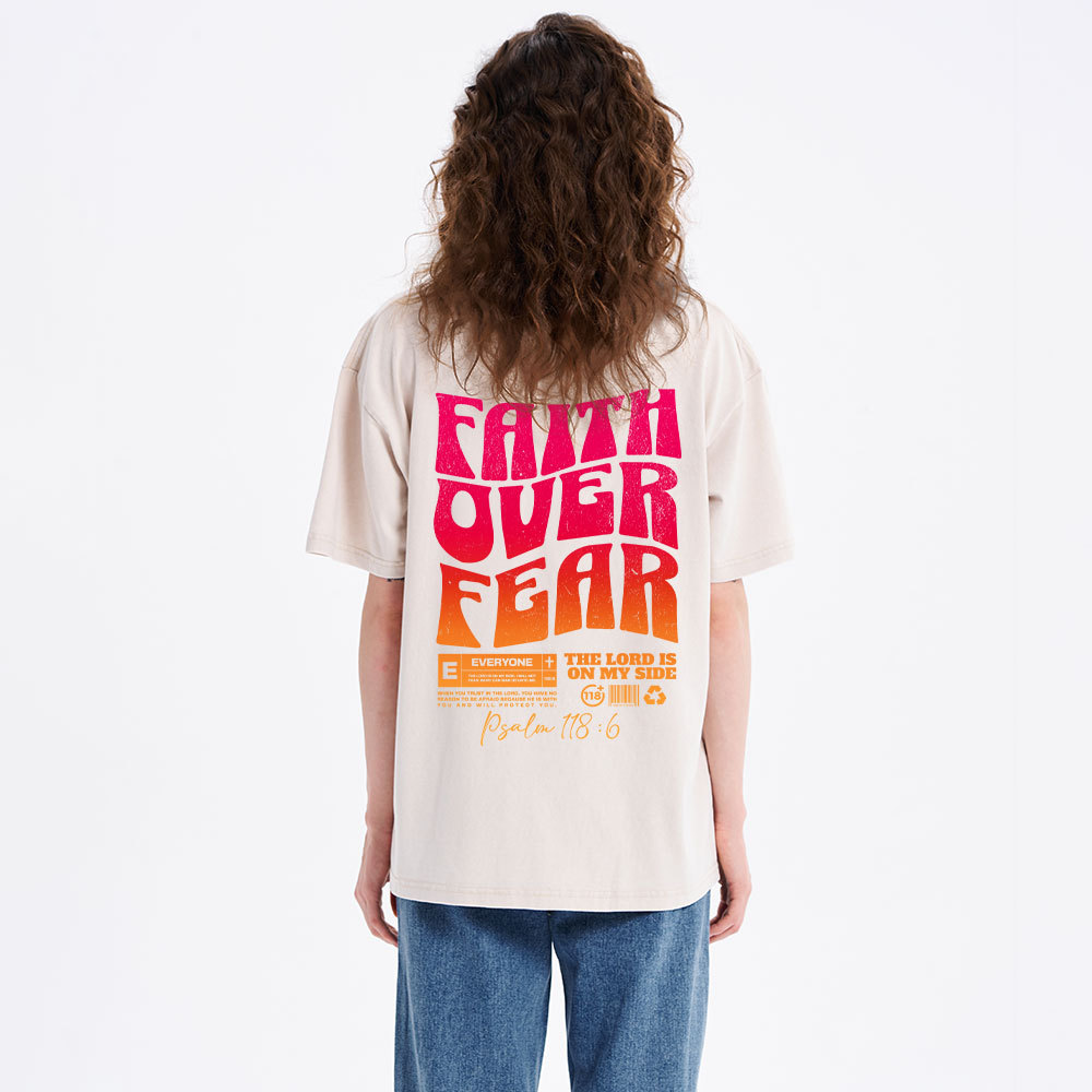 Faith Over Fear Christian Washed T-Shirt