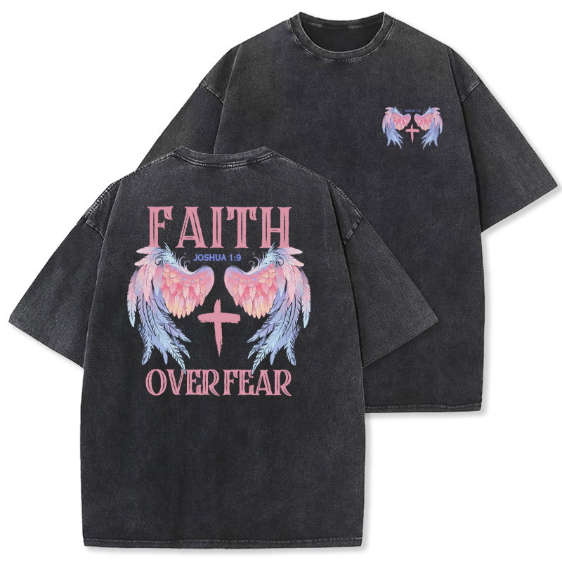 Faith Over Fear Christian Washed T-Shirt