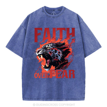 Faith Over Fear Christian Washed T-Shirt