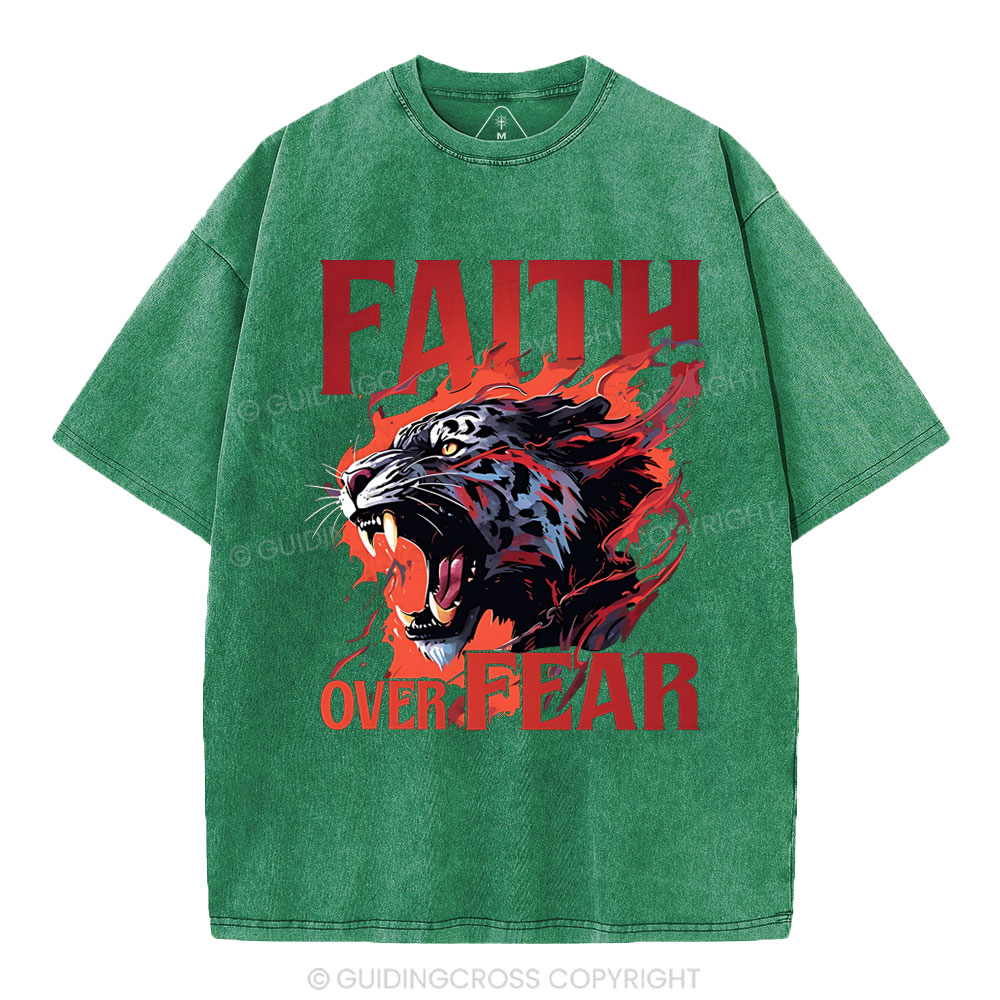 Faith Over Fear Christian Washed T-Shirt
