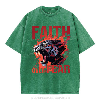 Faith Over Fear Christian Washed T-Shirt
