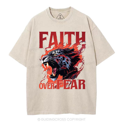 Faith Over Fear Christian Washed T-Shirt