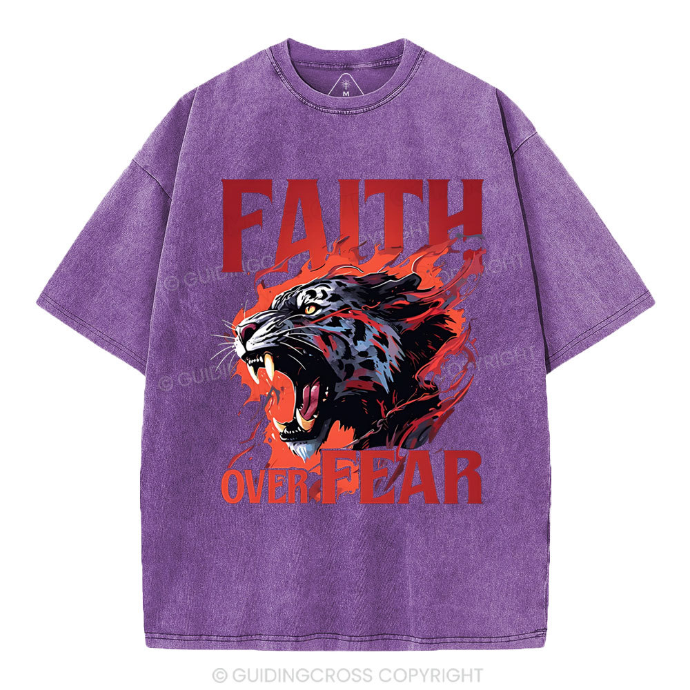 Faith Over Fear Christian Washed T-Shirt