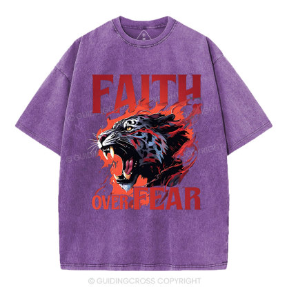 Faith Over Fear Christian Washed T-Shirt