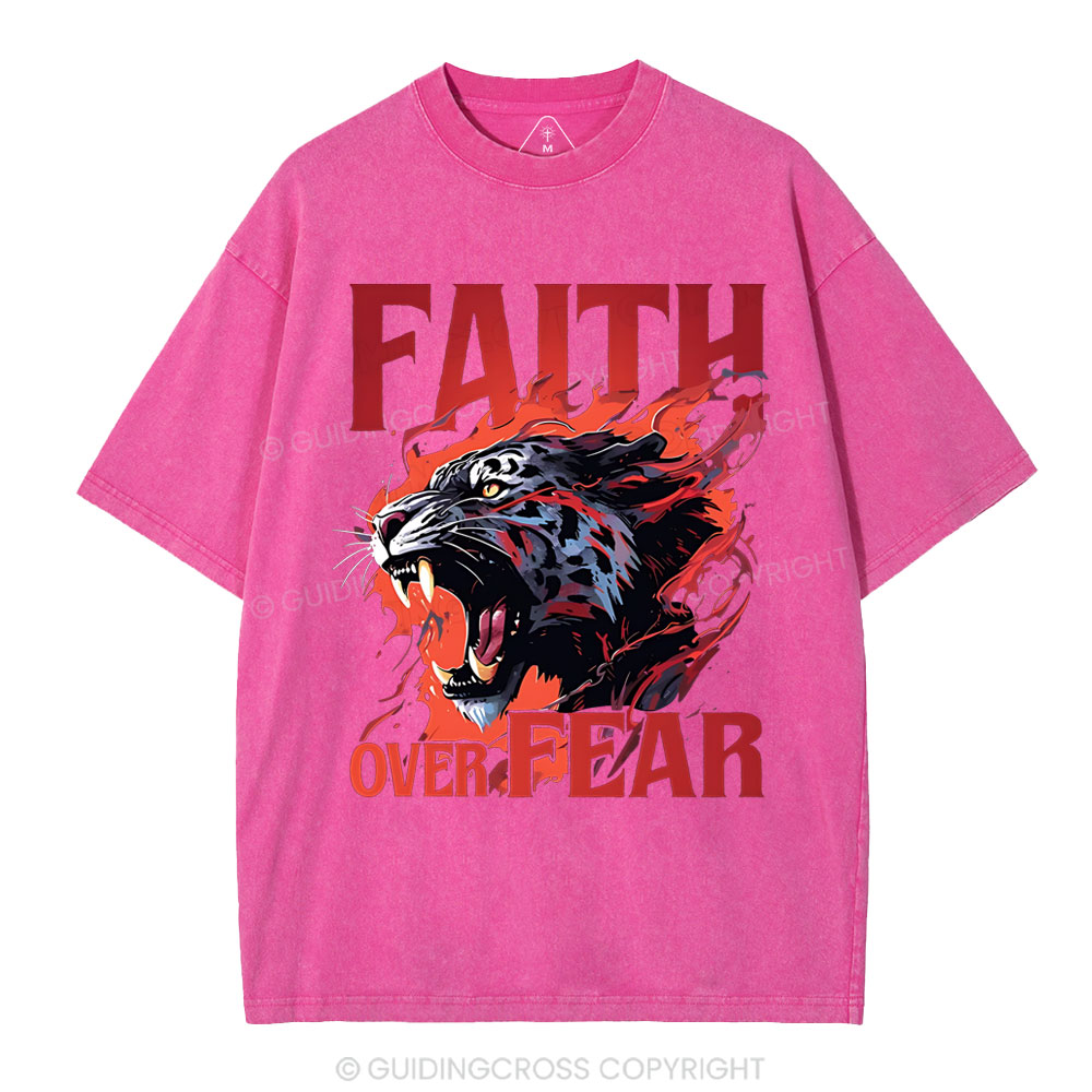Faith Over Fear Christian Washed T-Shirt