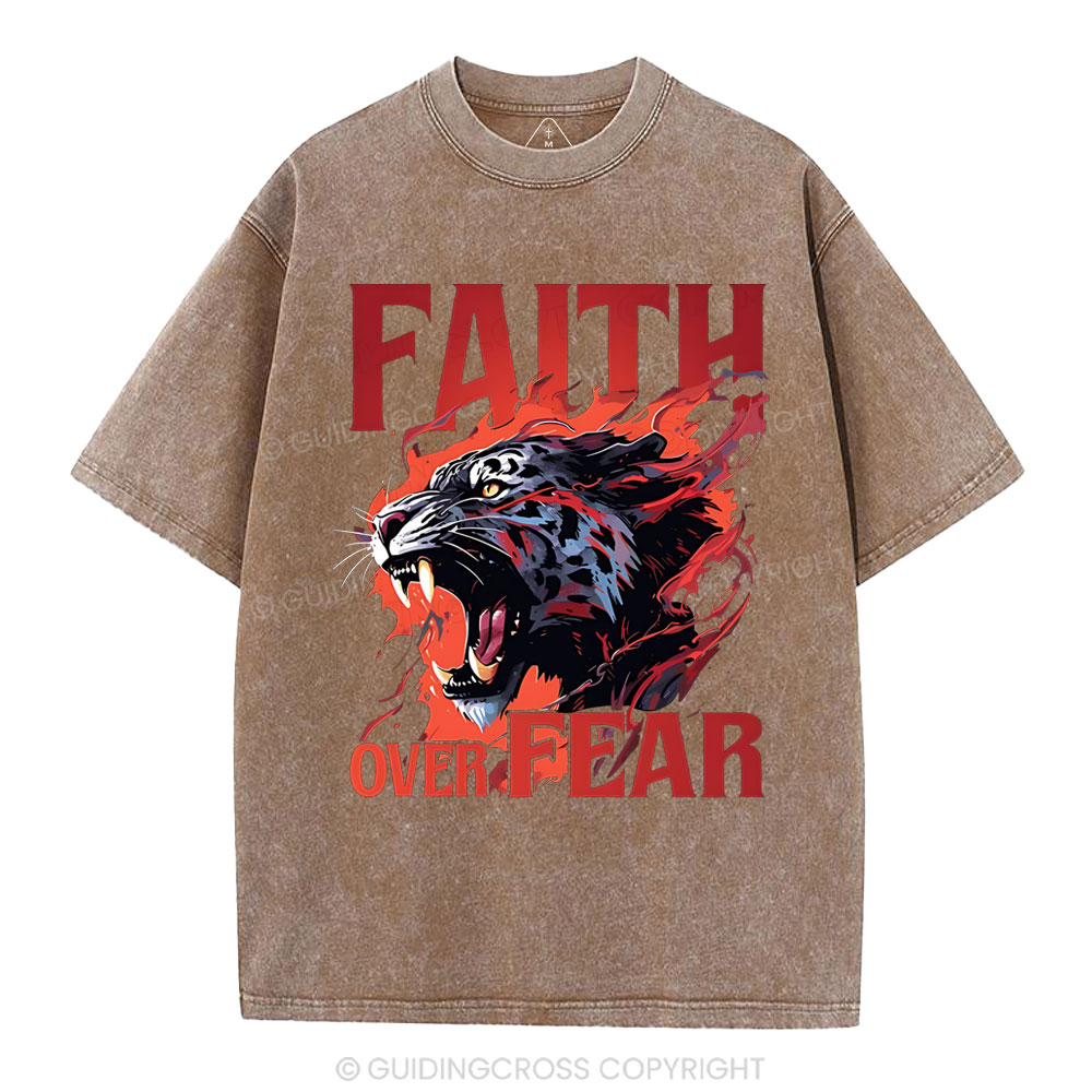 Faith Over Fear Christian Washed T-Shirt