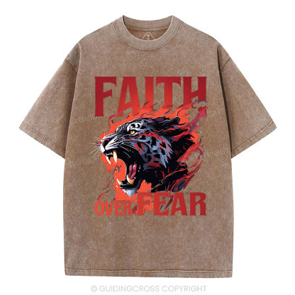 Faith Over Fear Christian Washed T-Shirt