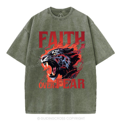 Faith Over Fear Christian Washed T-Shirt