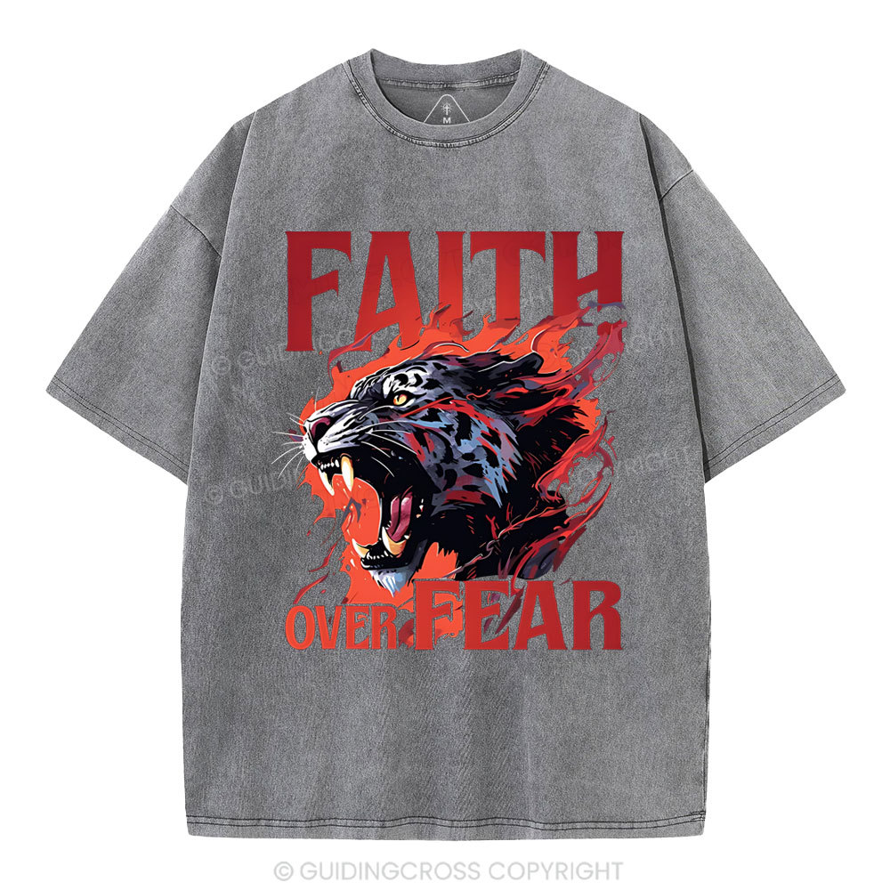 Faith Over Fear Christian Washed T-Shirt