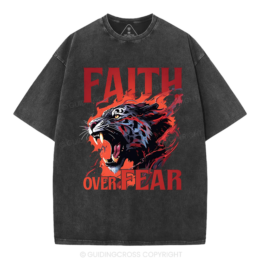 Faith Over Fear Christian Washed T-Shirt