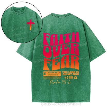 Faith Over Fear Christian Washed T-Shirt