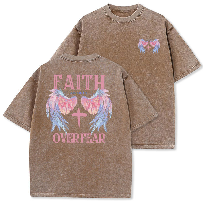 Faith Over Fear Christian Washed T-Shirt