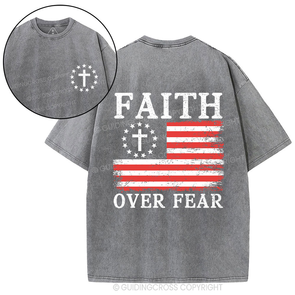 She Loves Jesus And American Too Christian Washed T-Shirt