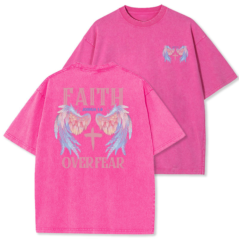 Faith Over Fear Christian Washed T-Shirt
