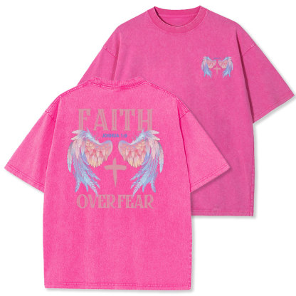 Faith Over Fear Christian Washed T-Shirt