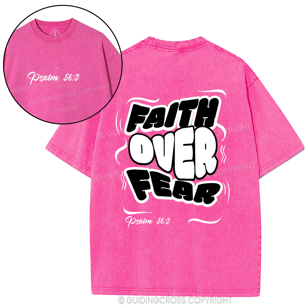 Faith Over Fear Christian Washed T-Shirt