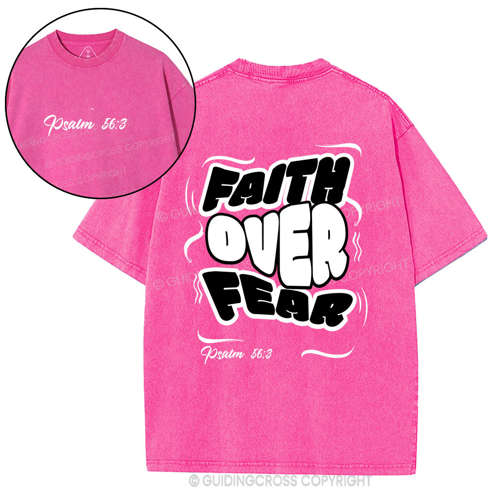 Faith Over Fear Christian Washed T-Shirt