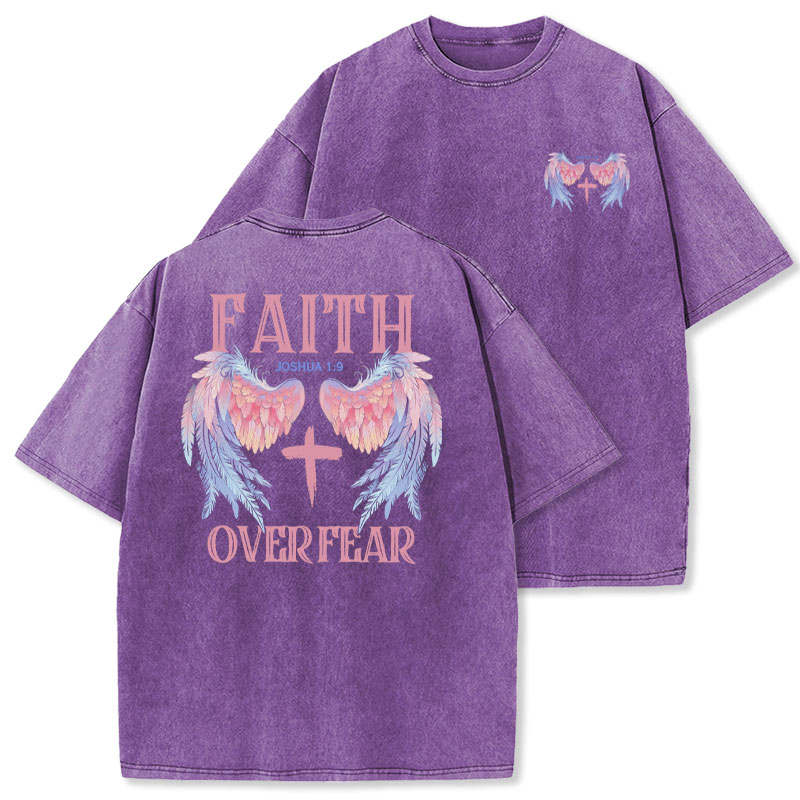Faith Over Fear Christian Washed T-Shirt