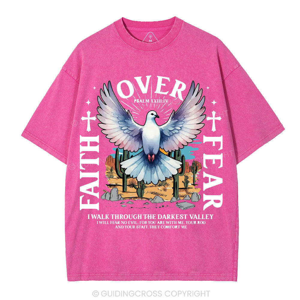 Faith Over Fear Christian Washed T-Shirt
