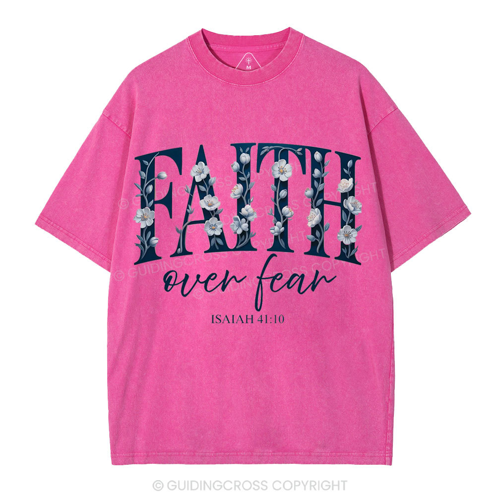 Faith Over Fear Christian Washed T-Shirt