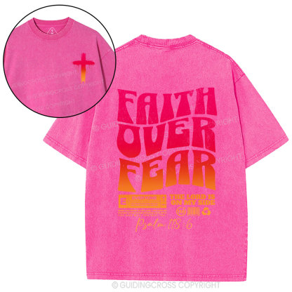 Faith Over Fear Christian Washed T-Shirt